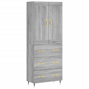 vidaXL Kaappi harmaa Sonoma 69,5x34x180 cm tekninen puu