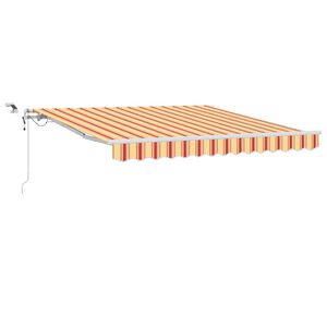 vidaXL Vedett&auml;v&auml; markiisi Keltainen ja oranssi 350 x 250 cm Polyesteri
