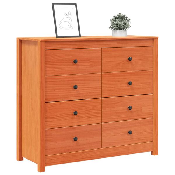 vidaXL Sivukaappi vahanruskea 100x40x90 cm t&auml;ysi m&auml;nty