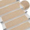 vidaXL Porrasmatot 15 kpl 65x21x4 cm vaaleanbeige suorakaiteen muotoinen reuna