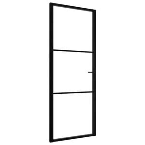 vidaXL Sis&auml;ovi ESG-lasi ja alumiini 76x201,5 cm musta