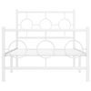 vidaXL Metallinen sängynrunko päädyillä valkoinen 90x190 cm