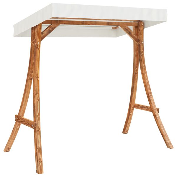 vidaXL Keinuteline kermakatto tiikkiviimeistelty täysi taivutettu puu