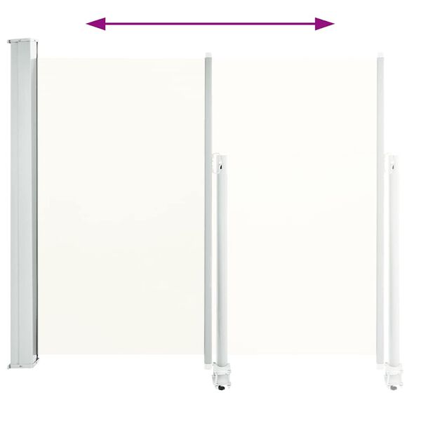 vidaXL Sisäänvedettävä terassin sivumarkiisi 120 x 300 cm kerma