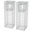 vidaXL Gabion-korit/kukkalaatikkopylv&auml;&auml;t 2 kpl ter&auml;s 50x50x160 cm