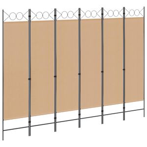 vidaXL 6-paneeli huonejakaja Beige 240 x 180 cm Kangas