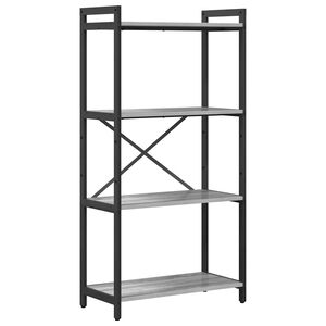 vidaXL Kirjahylly 60 x 30 x 120 cm Tekninen puu Harmaa sonoma