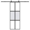 vidaXL liukuovi laitteistosarjalla 76x205 cm karkaistu lasi alumiini