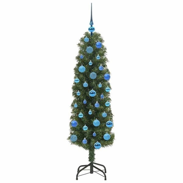 vidaXL Tekojoulukuusi jalustalla Vihreä 150 cm PVC, teräs ja muovi