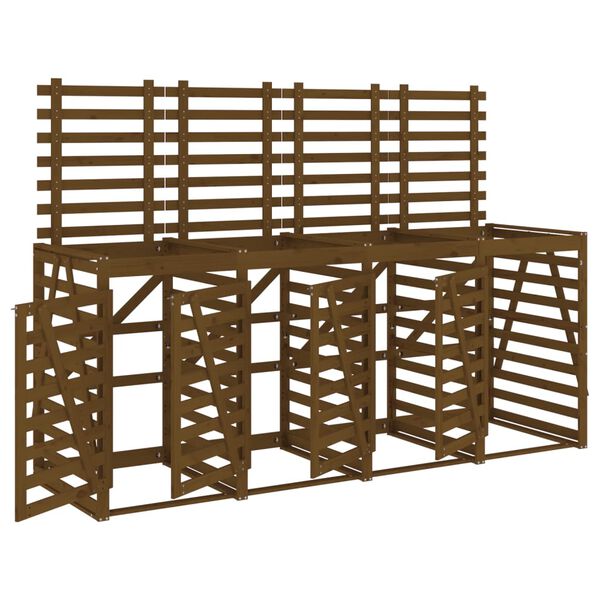 vidaXL Nelj&auml;n roska-astian vaja hunajanruskea t&auml;ysi m&auml;nty