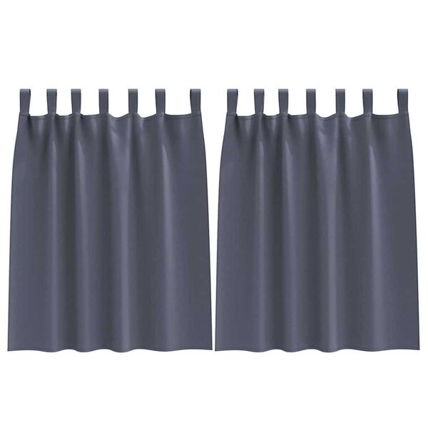 vidaXL Pimentävä verho renkailla 2 pcs Antrasiitti 140 x 140 cm