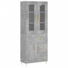 vidaXL Kaappi betoninharmaa 69,5x34x180 cm tekninen puu
