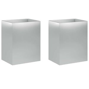 vidaXL Puutarha ruukku 2 kpl Hopea 40 x 30 x 40 cm Galvanoitu ter&auml;s