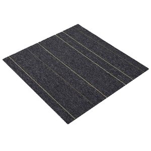 vidaXL Matto laatta Tummanharmaa raidoilla 50 x 50 cm 36 kpl