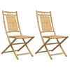 vidaXL Kokoontaitettavat tuolit 2 kpl 46x66x99 cm bambu
