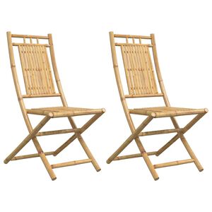 vidaXL Kokoontaitettavat tuolit 2 kpl 46x66x99 cm bambu