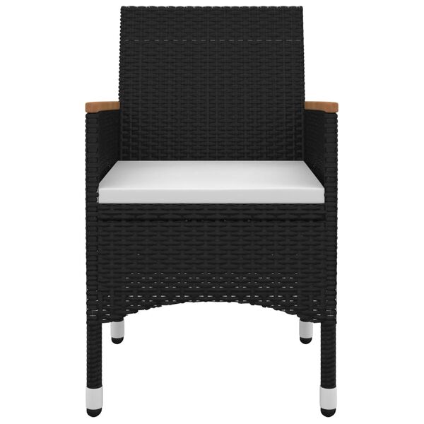 vidaXL 7-osainen Ulkoruokaryhm&auml; tyynyill&auml; polyrottinki ja lasi