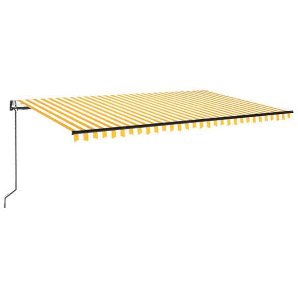 vidaXL Sisäänkelattava markiisi LED/tuulisensori 500x300 cm keltavalk.
