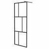 vidaXL Walk-in suihkusein&auml; karkaistu lasi musta 80x195 cm