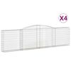 vidaXL Kaarevat kivikorit 4 kpl 400x30x100/120 cm galvanoitu rauta
