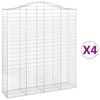 vidaXL Kaarevat kivikorit 4 kpl 200x50x220/240 cm galvanoitu rauta