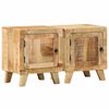 vidaXL y&ouml;p&ouml;yt&auml;kaappi 2 kpl 40x32x46 cm massiivipuuta karkea mango