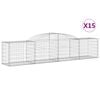 vidaXL Kaarevat kivikorit 15 kpl 300x50x60/80 cm galvanoitu rauta