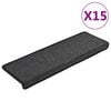 vidaXL Portaiden matot 15 kpl 65x21x4 cm antrasiitti suorakaiteen muotoinen reuna