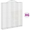 vidaXL Kaarevat kivikorit 6 kpl 200x30x220/240 cm galvanoitu rauta