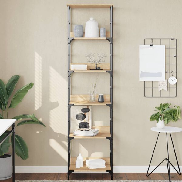 vidaXL Kirjahylly Sonoma-tammi 50x33x188,5 cm Puu