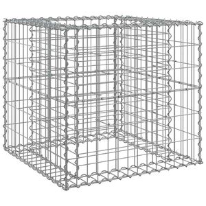 vidaXL Kivikori hopea 70x70x65 cm galvanoitu rauta