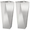 vidaXL Kukkalaatikko 2 pcs Hopea 30 x 30 x 75 cm Ruostumaton ter&auml;s