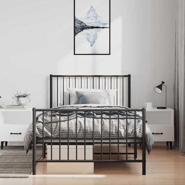 vidaXL Metallinen s&auml;ngynrunko p&auml;&auml;dyill&auml; musta 100x190 cm