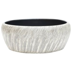vidaXL Pesuallas ty&ouml;tasolle musta ja harmaa py&ouml;re&auml; &Phi;41x14cm keraaminen