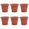 vidaXL Kasviruukut 6 pcs Tiilenpunainen &Oslash; 39 x 32 cm Muovi