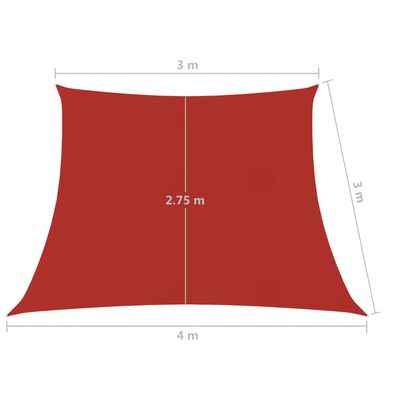 vidaXL Aurinkopurje 160 g/m² punainen 3/4x3 m HDPE