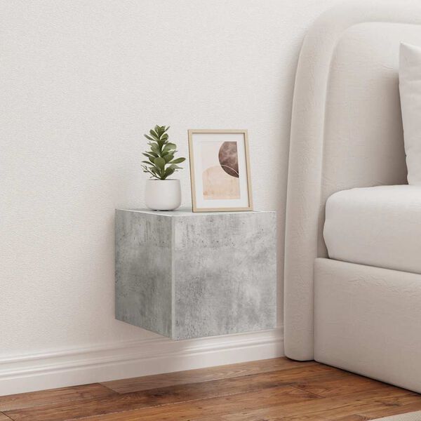 vidaXL TV-sein&auml;kaappi LED-valoilla betoninharmaa 30,5x35x30 cm