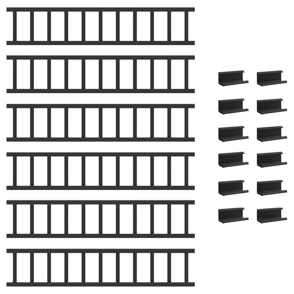 vidaXL Katto lumivahti Musta 600 x 2,5 x 20 cm Ter&auml;s