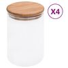 vidaXL Lasiset s&auml;ilytyspurkit bambukansilla 4 kpl 800 ml