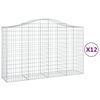 vidaXL Kaarevat kivikorit 12 kpl 200x50x120/140 cm galvanoitu rauta