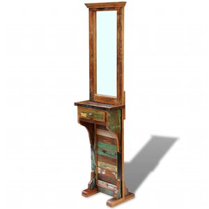 vidaXL Eteisen peili kierr&auml;tetty massiivipuu 47x23x180 cm