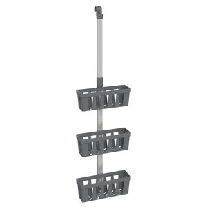 vidaXL Ripustettava suihkuhylly 30x15x(67-105) cm alumiini