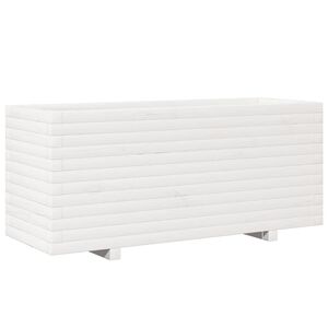 vidaXL Puutarhakukkalaatikko valkoinen 110x40x49,5 cm t&auml;ysi m&auml;nty