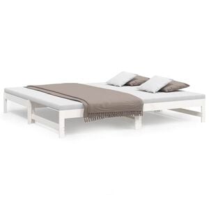 vidaXL Sohvas&auml;nky ulosvedett&auml;v&auml; valkoinen 2x (100x200) cm t&auml;ysi m&auml;nty