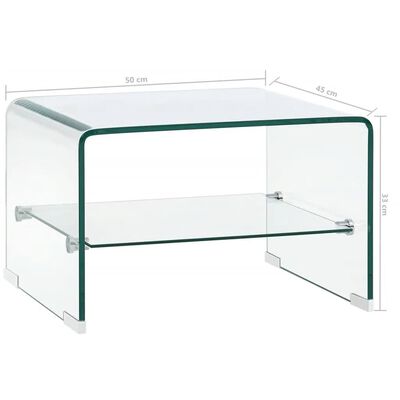 vidaXL Sohvapöytä kirkas 50x45x33 cm karkaistu lasi