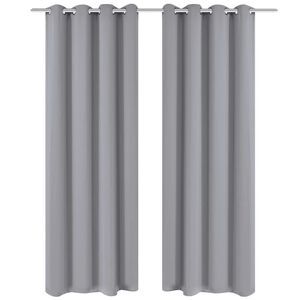 vidaXL Pimennysverhot purjerenkailla 2 kpl 135x175 cm Harmaa