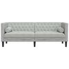 vidaXL Chesterfield-sohva Vaaleanharmaa 194 x 74.5 x 70.5 cm Sametti