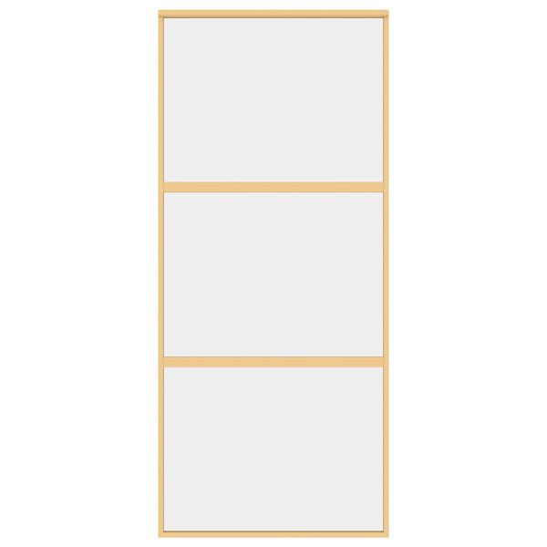 vidaXL Liukuovi kulta 90x205 cm kirkas ESG-lasi ja alumiini