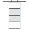 vidaXL liukuovi laitteistosarjalla musta 90x205 cm karkaistu lasi