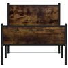 vidaXL Metallinen sängynrunko ilman patjaa savutammi 90x200 cm